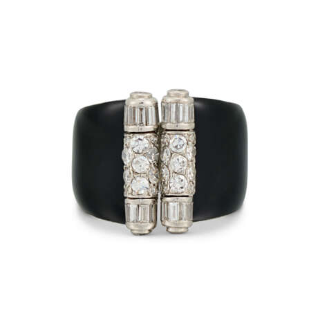 CARTIER ART DECO LACQUER AND DIAMOND RING - photo 2