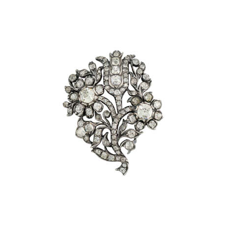 EARLY 19TH CENTURY DIAMOND FLOWER BROOCH - фото 1