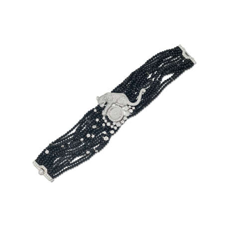 CARTIER ONYX AND DIAMOND 'PANTHÈRE' HIGH JEWELLERY BRACELET/WATCH - photo 1