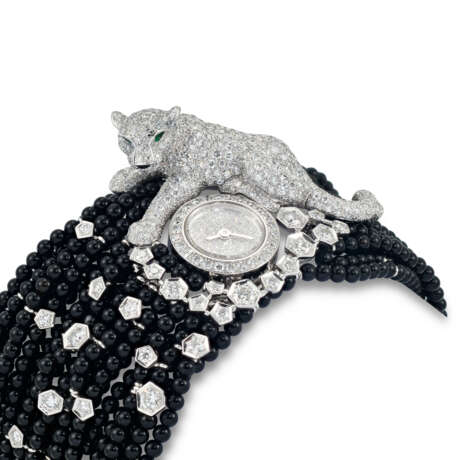CARTIER ONYX AND DIAMOND 'PANTHÈRE' HIGH JEWELLERY BRACELET/WATCH - photo 3