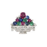 BOUCHERON ART DECO GEM SET AND DIAMOND GIARDINETTO BROOCH - Foto 1