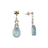 ART DECO AQUAMARINE AND DIAMOND EARRINGS - photo 2