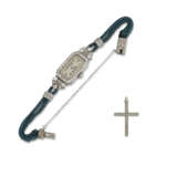 DIAMOND COCKTAIL WATCH AND A DIAMOND CROSS PENDANT, FIRST HALF OF THE 20TH CENTURY - photo 1