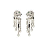 CARTIER 'PANTHÈRE DE CARTIER' ONYX, EMERALD AND DIAMOND EARRINGS - photo 1
