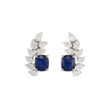 SAPPHIRE AND DIAMOND EARRINGS - Foto 1