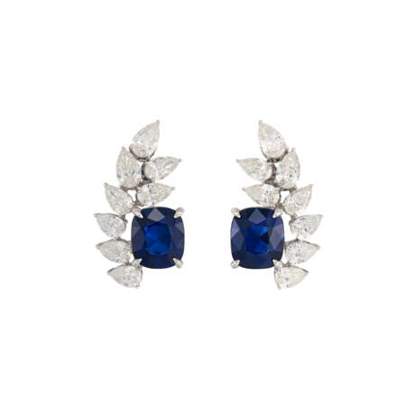 SAPPHIRE AND DIAMOND EARRINGS - Foto 1