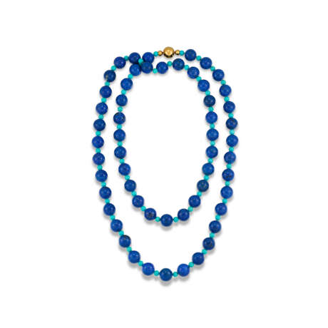 LAPIS LAZULI AND TURQUOISE BEAD NECKLACE - photo 1