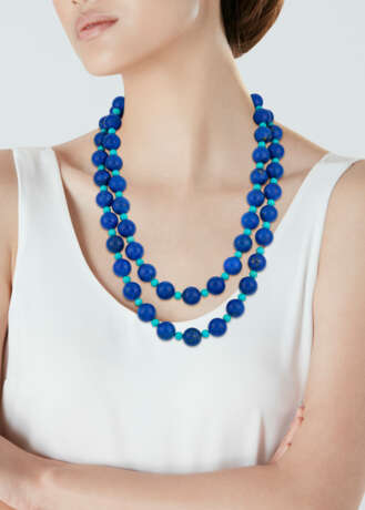 LAPIS LAZULI AND TURQUOISE BEAD NECKLACE - photo 5