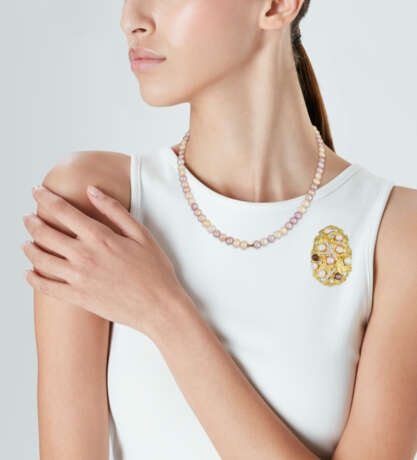 GRIMA CULTURED PEARL AND DIAMOND PENDANT/BROOCH AND NECKLACE - photo 5