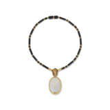 GRIMA AGATE, FIRE OPAL AND DIAMOND PENDANT, 1990s - Foto 3