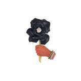 CARTIER CORAL, DIAMOND AND LACQUER BROOCH - photo 1