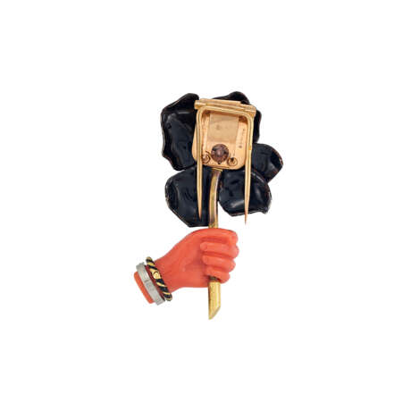 CARTIER CORAL, DIAMOND AND LACQUER BROOCH - photo 2
