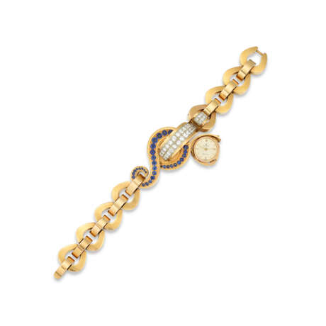 RETRO SAPPHIRE AND DIAMOND BRACELET WITH ROLEX WATCH - photo 2