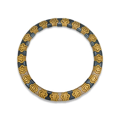 BULGARI HEMATITE AND DIAMOND 'PARENTESI' NECKLACE - photo 1