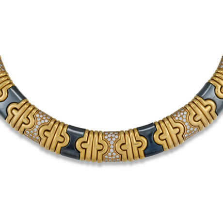 BULGARI HEMATITE AND DIAMOND 'PARENTESI' NECKLACE - photo 2