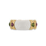 BULGARI 'CHANDRA' PORCELAIN, TOURMALINE AND PERIDOT BRACELET AND EARRINGS - Foto 3