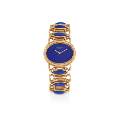 PATEK PHILIPPE GOLD AND LAPIS LAZULI WATCH, 1970s - photo 1
