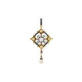 CARLO GIULIANO PEARL, DIAMOND AND ENAMEL RENAISSANCE REVIVAL PENDANT/BROOCH - photo 1