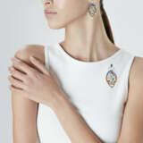 RENAISSANCE REVIVAL PEARL, ENAMEL AND DIAMOND PENDANT/BROOCH AND EARRING SET - photo 4