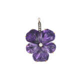 AMETHYST AND DIAMOND PANSY PENDANT - photo 1