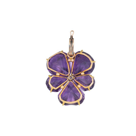 AMETHYST AND DIAMOND PANSY PENDANT - photo 2