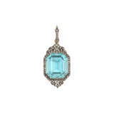 LATE 19TH CENTURY AQUAMARINE AND DIAMOND PENDANT - фото 1