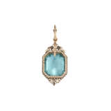 LATE 19TH CENTURY AQUAMARINE AND DIAMOND PENDANT - фото 2