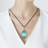 LATE 19TH CENTURY AQUAMARINE AND DIAMOND PENDANT - фото 3