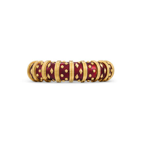 JEAN SCHLUMBERGER FOR TIFFANY & CO ENAMEL 'DOT LOSANGE' BANGLE BRACELET - фото 2