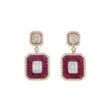 ILLUSION-SET RUBY AND DIAMOND EARRINGS - photo 1