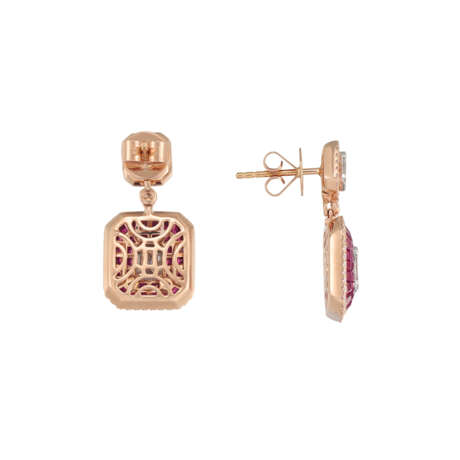 ILLUSION-SET RUBY AND DIAMOND EARRINGS - photo 2