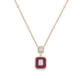 ILLUSION-SET RUBY AND DIAMOND NECKLACE - photo 1