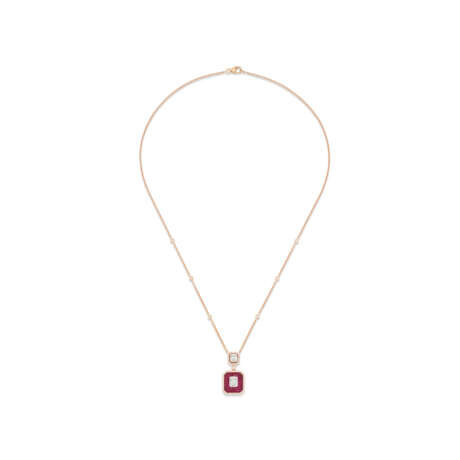 ILLUSION-SET RUBY AND DIAMOND NECKLACE - photo 2
