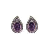 AMETHYST, PINK SAPPHIRE AND DIAMOND EARRINGS - photo 1