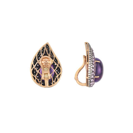 AMETHYST, PINK SAPPHIRE AND DIAMOND EARRINGS - photo 2