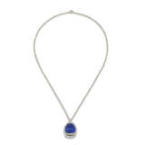 SAPPHIRE AND DIAMOND PENDANT NECKLACE - photo 2