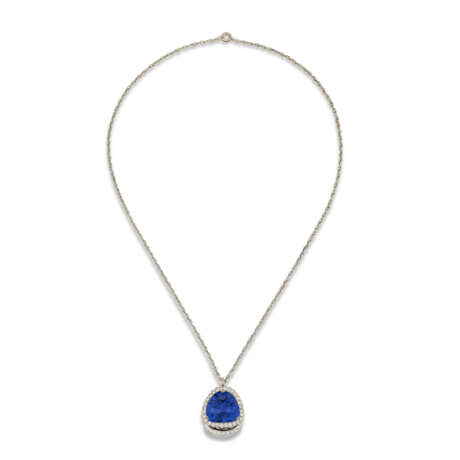 SAPPHIRE AND DIAMOND PENDANT NECKLACE - photo 2
