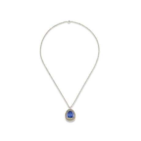 SAPPHIRE AND DIAMOND PENDANT NECKLACE - photo 3