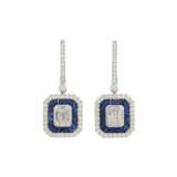 ILLUSION-SET SAPPHIRE AND DIAMOND EARRINGS - фото 1