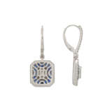 ILLUSION-SET SAPPHIRE AND DIAMOND EARRINGS - фото 2