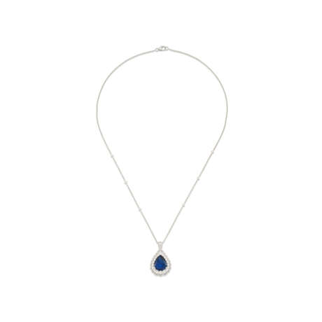 SAPPHIRE AND DIAMOND PENDANT NECKLACE - photo 2