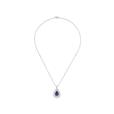 SAPPHIRE AND DIAMOND PENDANT NECKLACE - photo 3