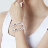 PAIR OF ROCK CRYSTAL, RUBY AND DIAMOND BRACELETS - photo 3