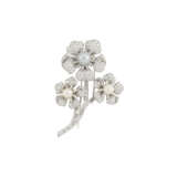 CULTURED PEARL AND DIAMOND FLOWER BROOCH - photo 1