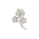 CULTURED PEARL AND DIAMOND FLOWER BROOCH - photo 2