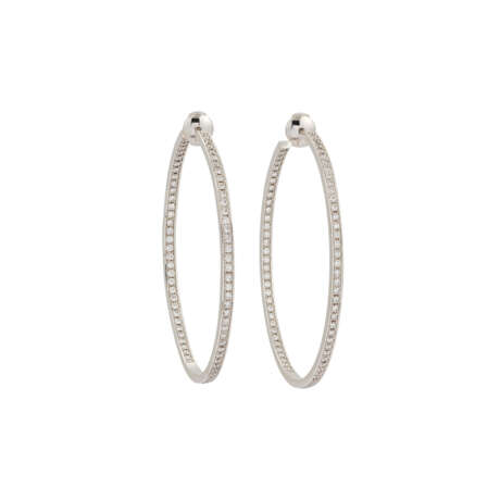 CARTIER DIAMOND HOOP EARRINGS - photo 1