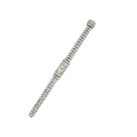 CARTIER MID 20TH CENTURY DIAMOND EVENING BRACELET WATCH - photo 2