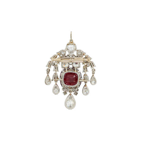 SPINEL AND DIAMOND BROOCH/PENDANT, FIRST QUARTER OF THE 20TH CENTURY - photo 3