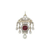 SPINEL AND DIAMOND BROOCH/PENDANT, FIRST QUARTER OF THE 20TH CENTURY - photo 3