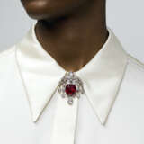 SPINEL AND DIAMOND BROOCH/PENDANT, FIRST QUARTER OF THE 20TH CENTURY - photo 5